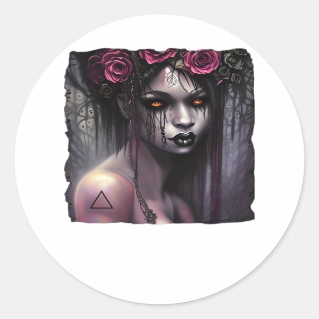 Whimsigoth Classic Funny Runder Aufkleber (Vorderseite)
