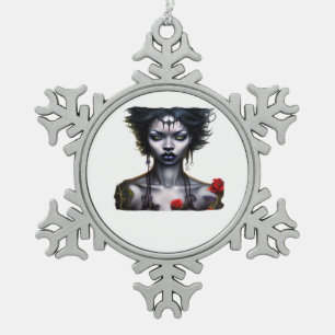 Whimsigoth Classic Magic Schneeflocken Zinn-Ornament