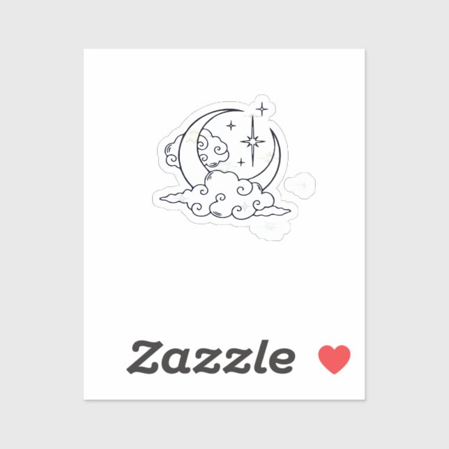 Whimsigoth Clouds Moon Witchy Classic Aufkleber (Blatt)