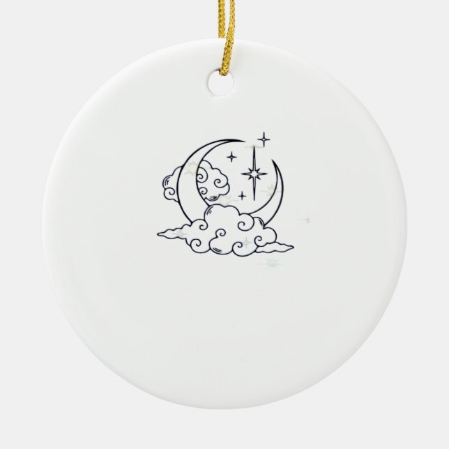 Whimsigoth Clouds Moon Witchy Classic Keramik Ornament (Vorne)
