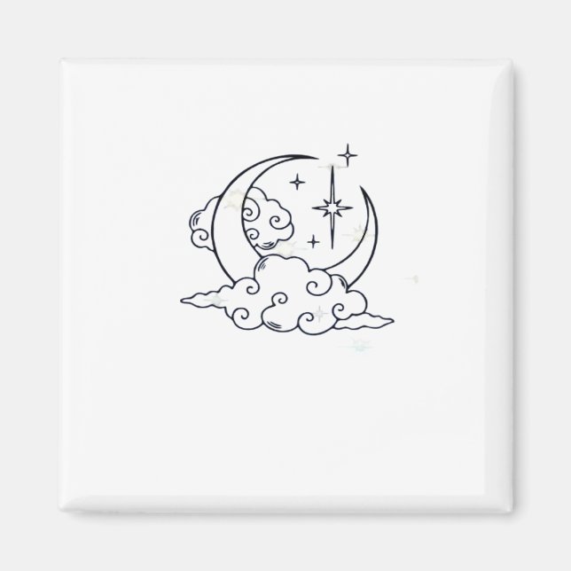 Whimsigoth Clouds Moon Witchy Classic Magnet (Vorne)