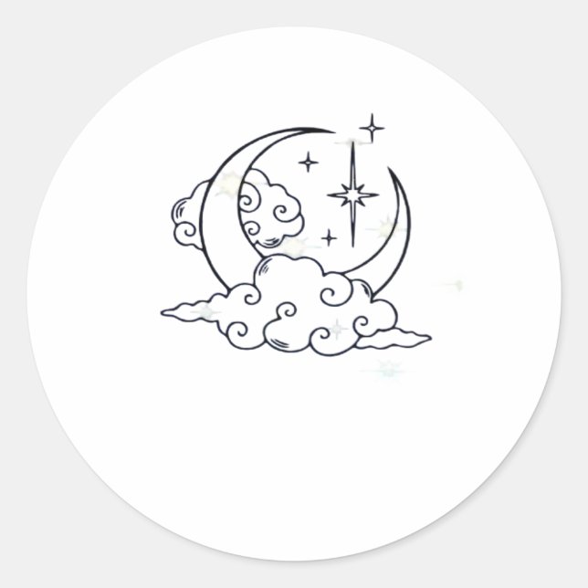 Whimsigoth Clouds Moon Witchy Classic Runder Aufkleber (Vorderseite)
