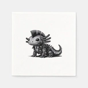 Whimsigoth Cyborg Axolotl Vintag Art Design Class Serviette