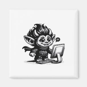 Whimsigoth Cyborg Internet Troll Vintages Design Magnet