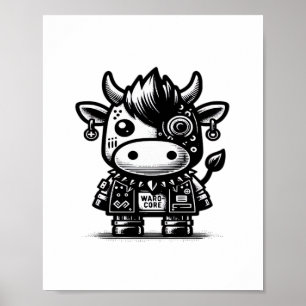 Whimsigoth Cyborg Kuh Vintag Art Design Classic Poster