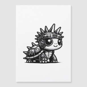 Whimsigoth Cyborg-Schildkröte Vintage Art Design K Magnetkarte