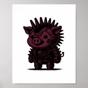 Whimsigoth Cyborg Sloth Vintag Art Design Classic Poster