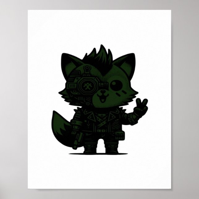 Whimsigoth Cyborg Vintag Art Design Classic Poster (Vorne)