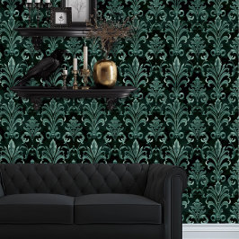 Whimsigoth Emerald Green Fleur Tapete