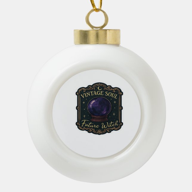 Whimsigoth Fantasy Mystical Forests, Moons & Magic Keramik Kugel-Ornament (Vorderseite)