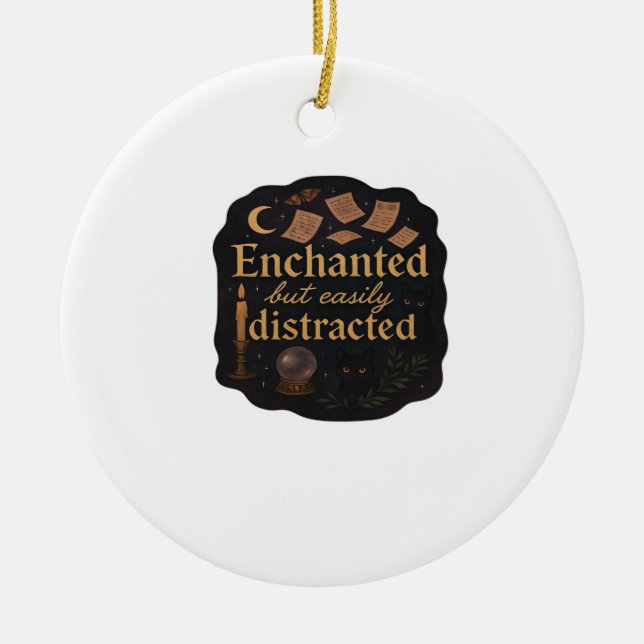 Whimsigoth Fantasy Mystical Forests, Moons & Magic Keramik Ornament (Vorne)