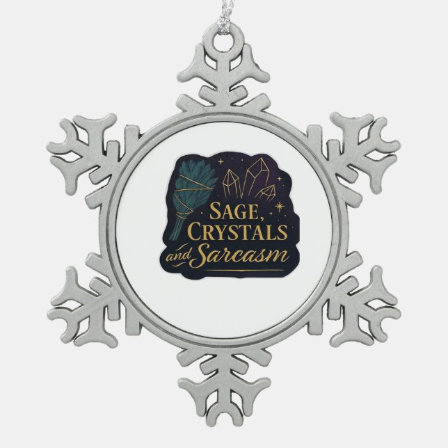 Whimsigoth Fantasy Mystical Forests, Moons & Magic Schneeflocken Zinn-Ornament (Vorderseite)