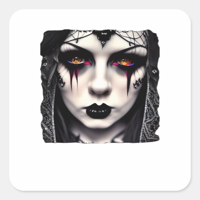 Whimsigoth Funny Classic Quadratischer Aufkleber (Vorderseite)