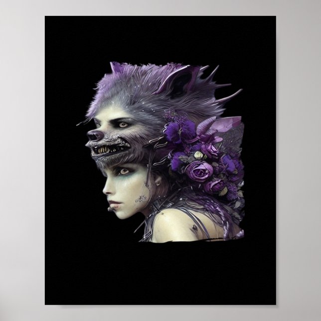 Whimsigoth Funny Design für Halloween Poster (Vorne)