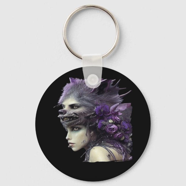 Whimsigoth Funny Design für Halloween Schlüsselanhänger (Vorderseite)