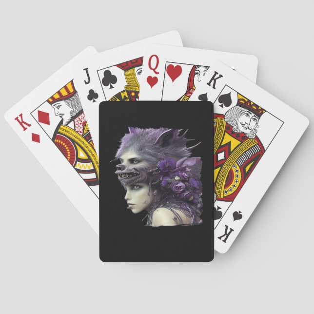 Whimsigoth Funny Design für Halloween Spielkarten (Rückseite)