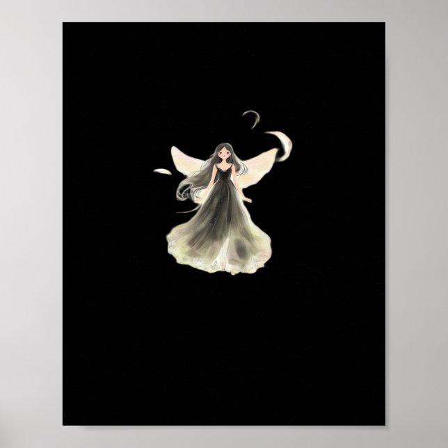 Whimsigoth Girl Dark Fairy Ästhetik mit Vibes Cl Poster (Vorne)