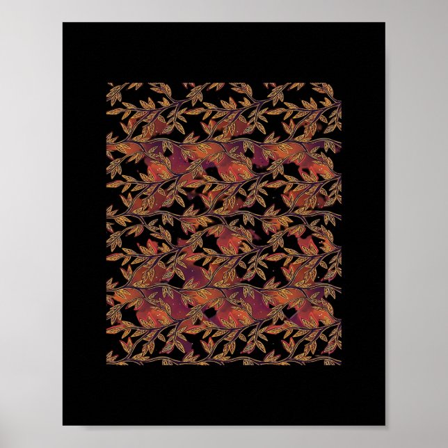 Whimsigoth Golden Vinework Grafische Poster (Vorne)