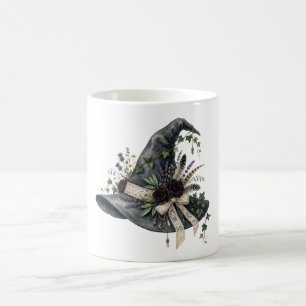 Whimsigoth-Gotik-Hexenhut mit botanischem Thema Kaffeetasse