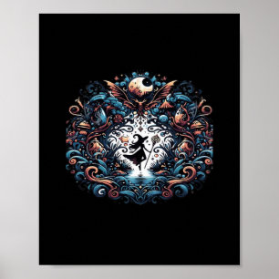 Whimsigoth Hexe im klassischen Stil Poster