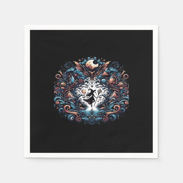 Whimsigoth Hexe im klassischen Stil Serviette (Vorderseite)