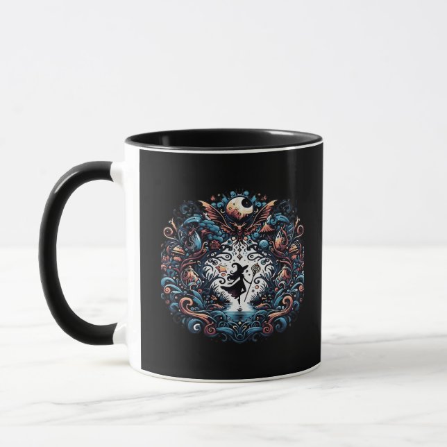 Whimsigoth Hexe im klassischen Stil Tasse (Links)