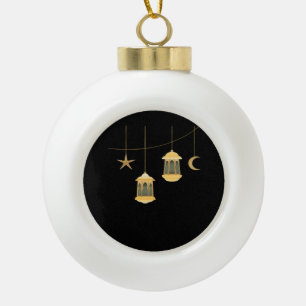 Whimsigoth Lantern Full Moon Night Sky Classic Keramik Kugel-Ornament