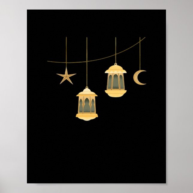 Whimsigoth Lantern Full Moon Night Sky Classic Poster (Vorne)