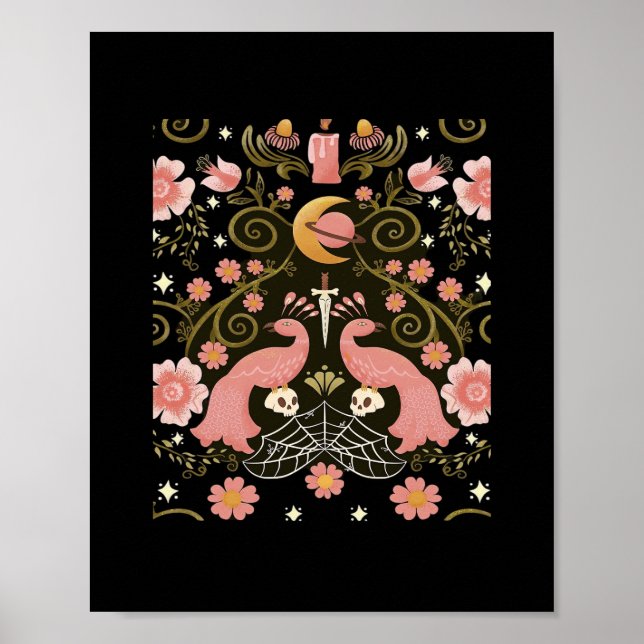 Whimsigoth Midnight Garden Graphic Poster (Vorne)