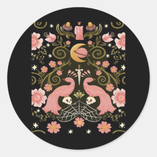 Whimsigoth Midnight Garden Graphic Runder Aufkleber