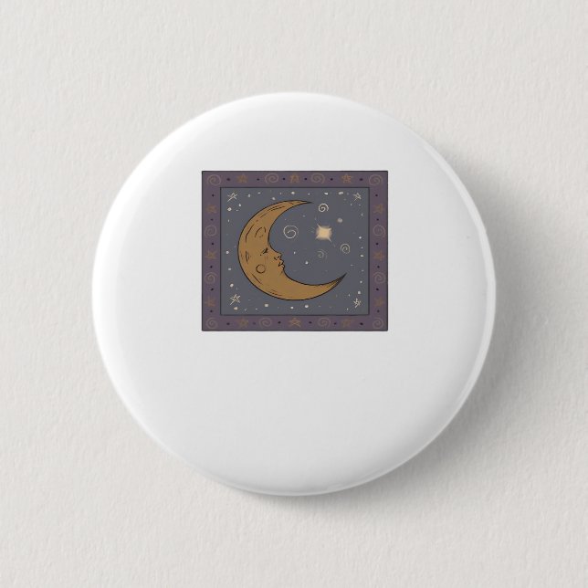 Whimsigoth Moon Classic Button (Vorderseite)