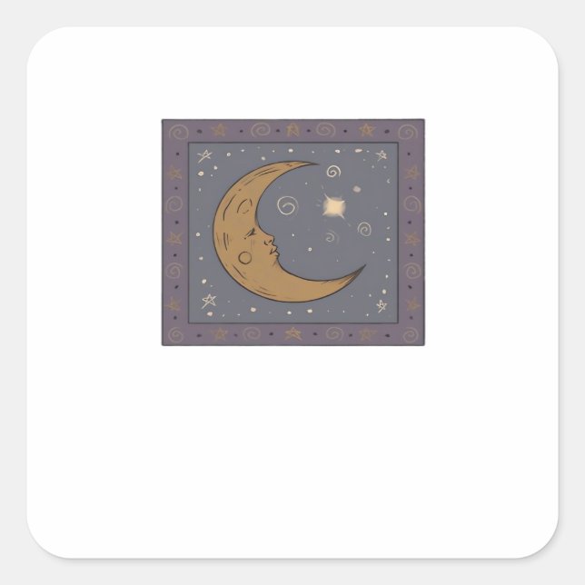 Whimsigoth Moon Classic Quadratischer Aufkleber (Vorderseite)