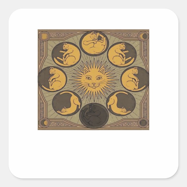 Whimsigoth Moon Classic Quadratischer Aufkleber (Vorderseite)