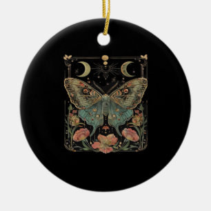 Whimsigoth Moth Shirt, Botanischer Butterfly T Shi Keramik Ornament