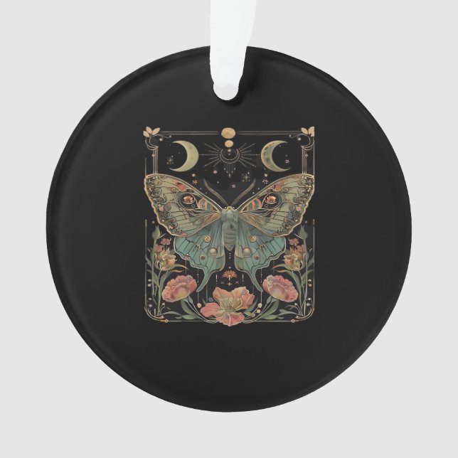Whimsigoth Moth Shirt, Botanischer Butterfly T Shi Ornament (Vorderseite)