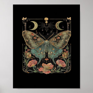 Whimsigoth Moth Shirt, Botanischer Butterfly T Shi Poster