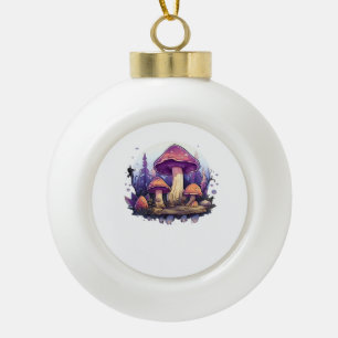 Whimsigoth Mushrooms und Crystals Classic Keramik Kugel-Ornament