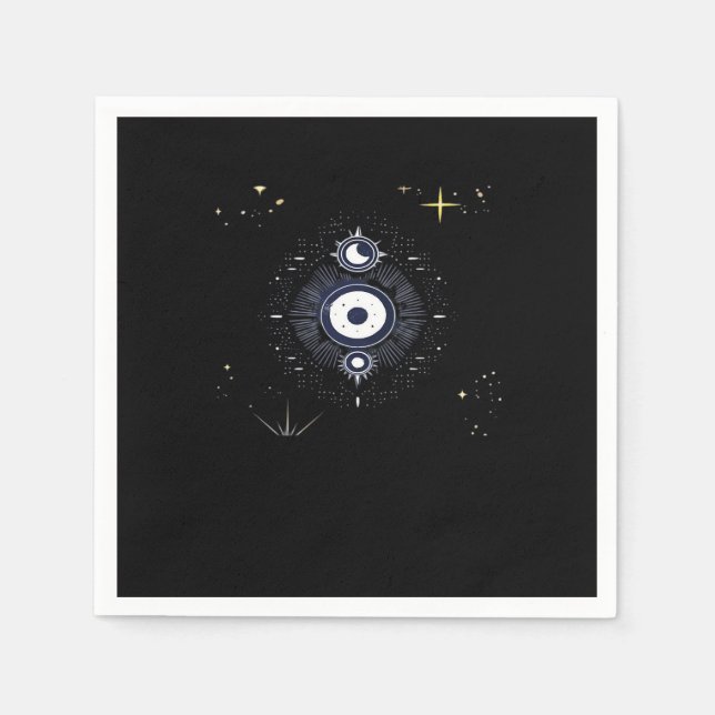 Whimsigoth Night Sky Sun Moon Serviette (Vorderseite)