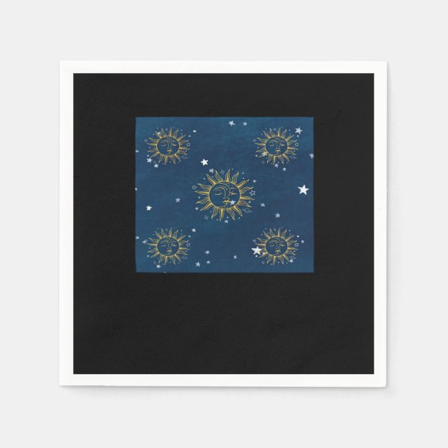 Whimsigoth Night Sky Sun Moon Witchy Classic Desig Serviette (Vorderseite)