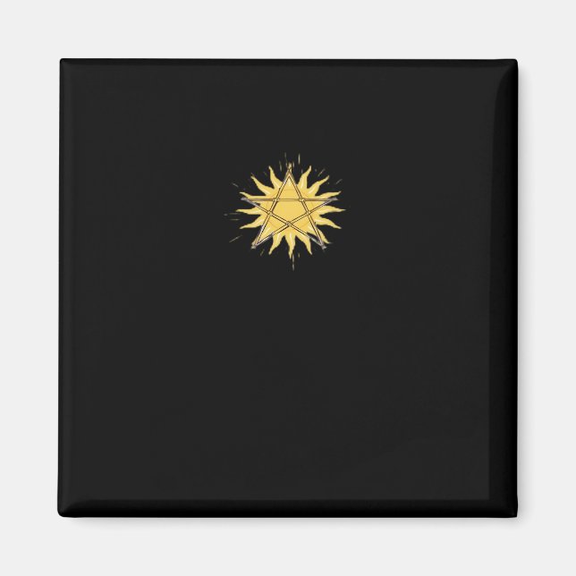 Whimsigoth Pentagram Sun Classic Magnet (Vorne)