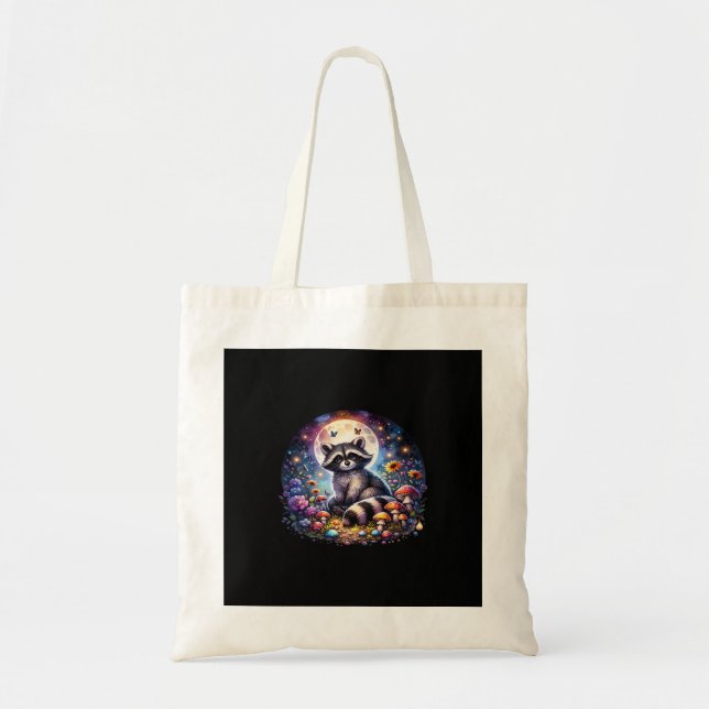 Whimsigoth Raccoon durch Mondlicht, Niedlicher far Tragetasche (Vorne)