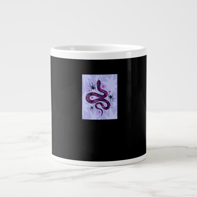 Whimsigoth Schlange Blume Jumbo-Tasse (Vorderseite)