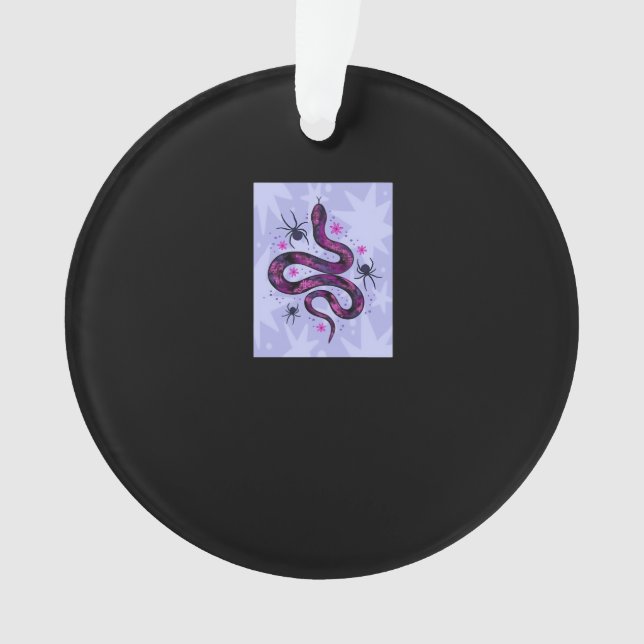 Whimsigoth Schlange Blume Ornament (Vorderseite)