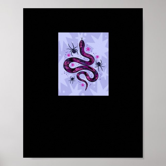 Whimsigoth Schlange Blume Poster (Vorne)