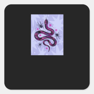 Whimsigoth Schlange Blume Quadratischer Aufkleber
