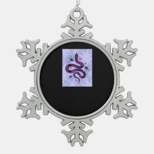 Whimsigoth Schlange Blume Schneeflocken Zinn-Ornament