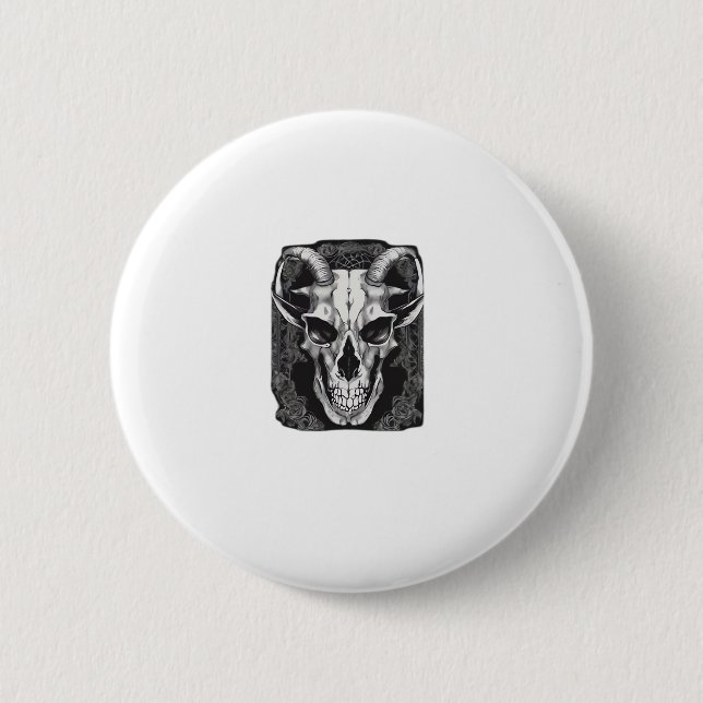 Whimsigoth Skull Gothic Ästhetik Design Classic Button (Vorderseite)