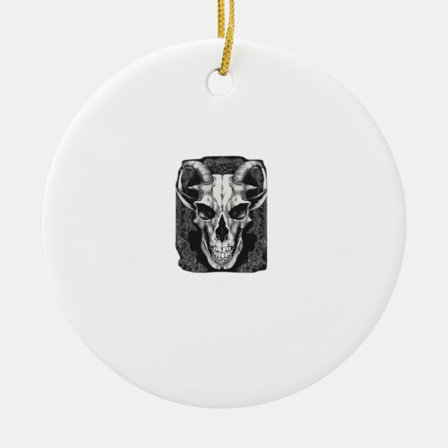 Whimsigoth Skull Gothic Ästhetik Design Classic Keramik Ornament (Vorne)