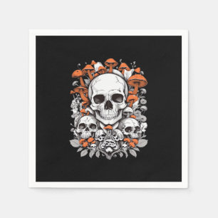 Whimsigoth Skulls & Mushrooms Vintag Botanische As Serviette