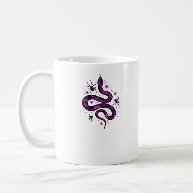 Whimsigoth Snake Blume Classic Kaffeetasse (Links)
